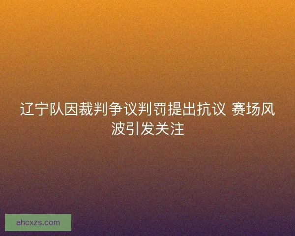 辽宁队因裁判争议判罚提出抗议 赛场风波引发关注