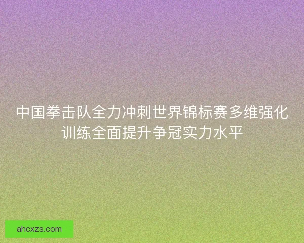 中国拳击队全力冲刺世界锦标赛多维强化训练全面提升争冠实力水平