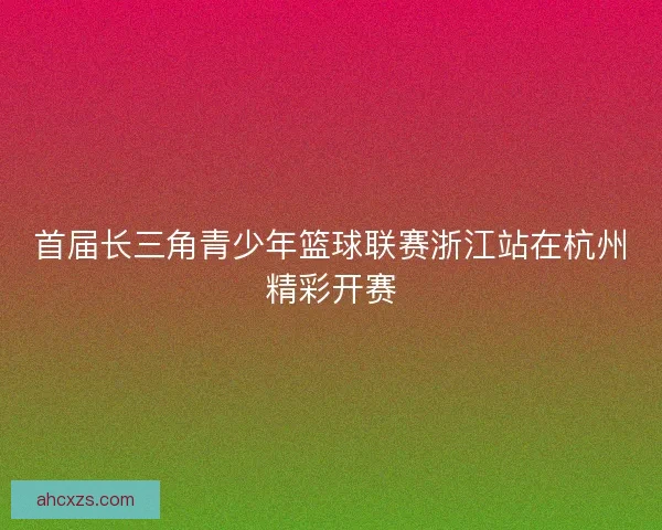 首届长三角青少年篮球联赛浙江站在杭州精彩开赛 首届长三角青少年篮球联赛浙江站在杭州精彩开赛